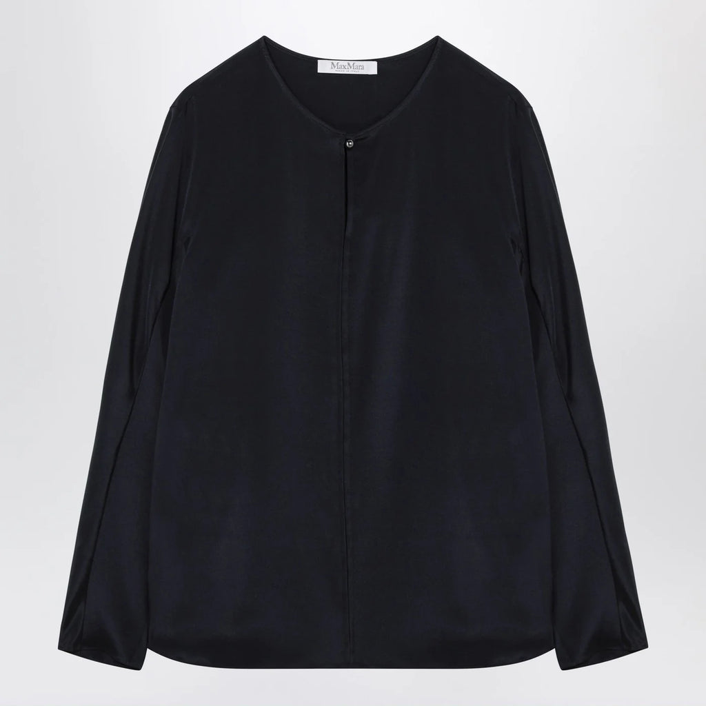 Max Mara Midnight blue silk-blend blouse