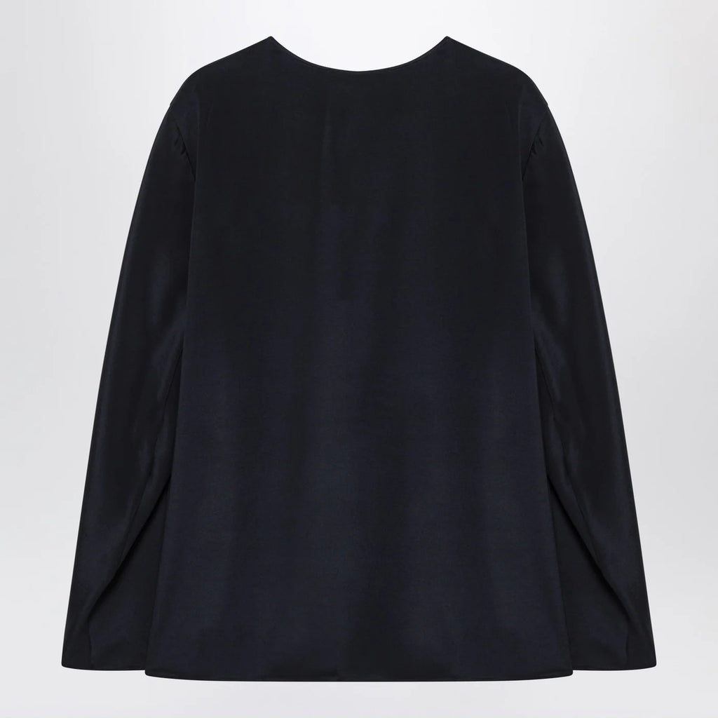 Max Mara Midnight blue silk-blend blouse
