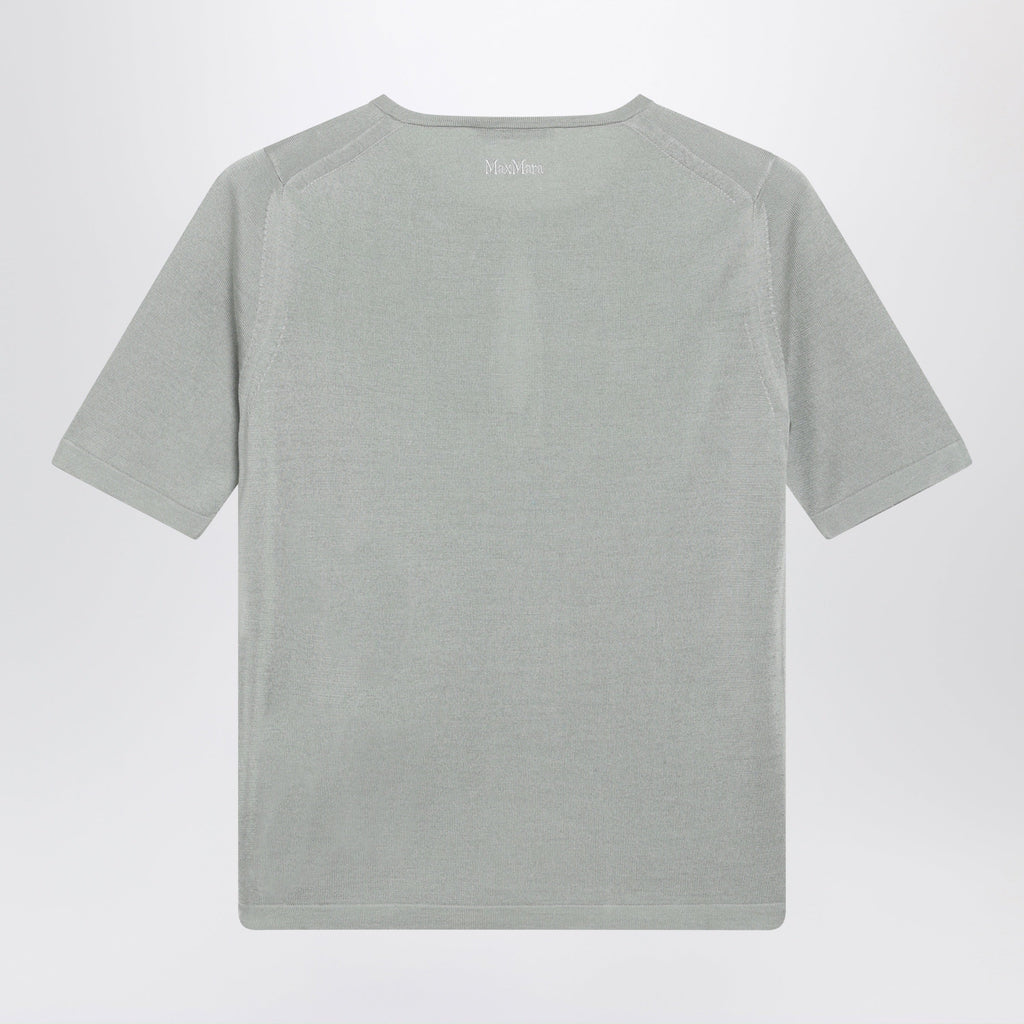 Max Mara Crewneck sweater in pastel green silk and cashmere