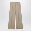 Max Mara Regular-fit linen natté trousers in sand