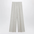Max Mara Wide-leg trousers in brown/grey linen drill