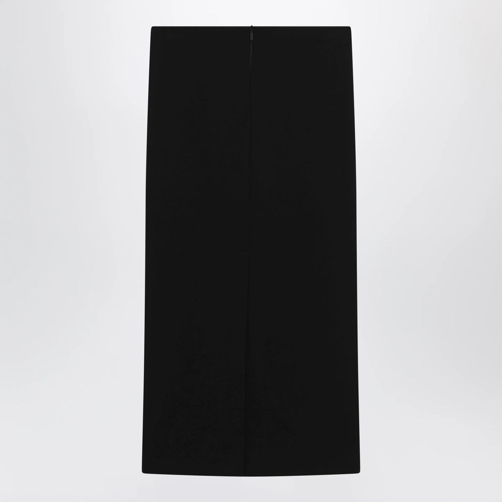 Max Mara Midi skirt in compact crêpe jersey in black