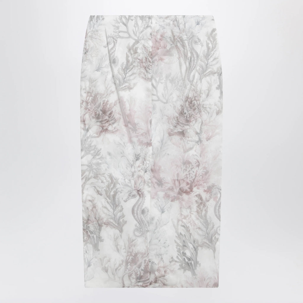 Max Mara Pencil skirt in printed gabardine and organza