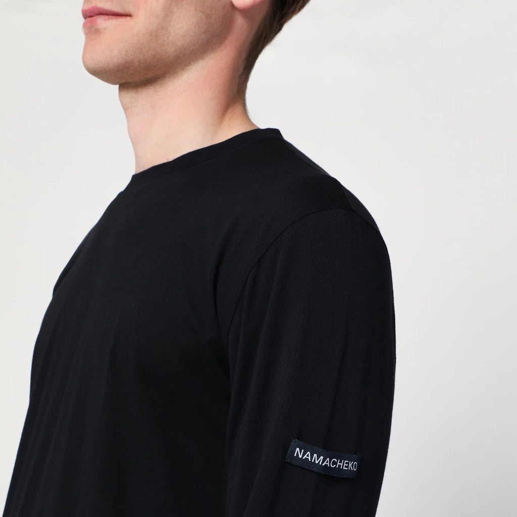 NAMACHEKO Black/white cotton knit shirt