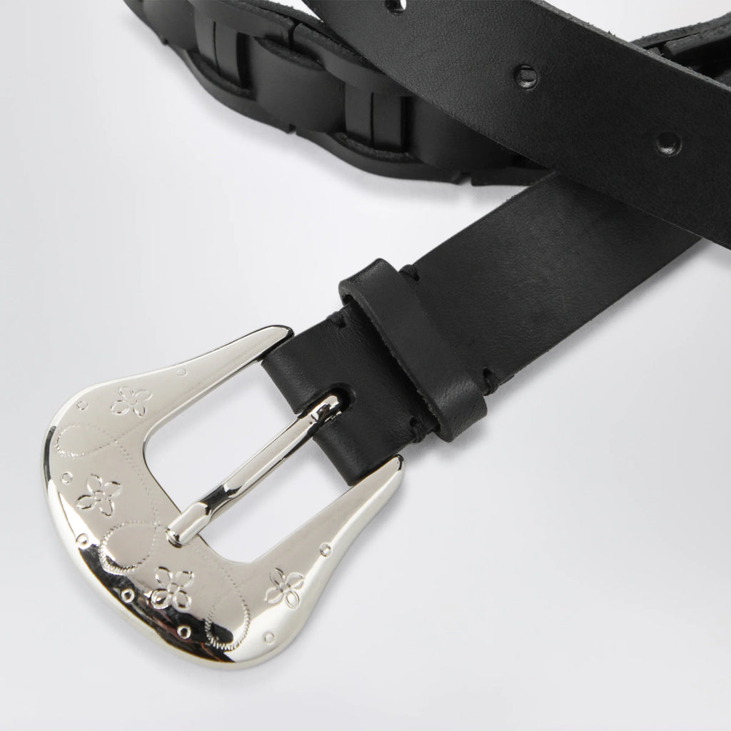NAMACHEKO Black leather belt