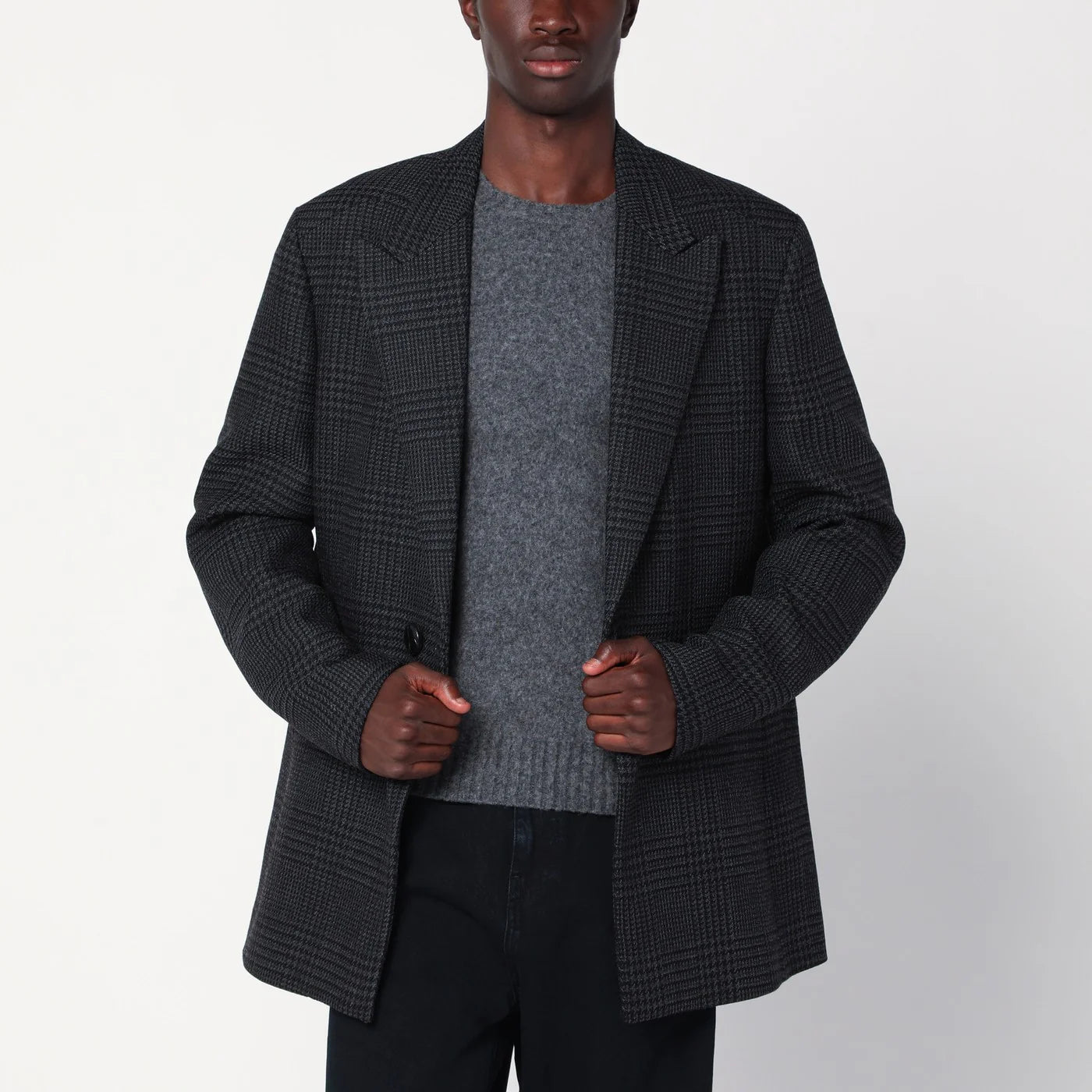 NAMACHEKO Black melange Prince of Wales jacket