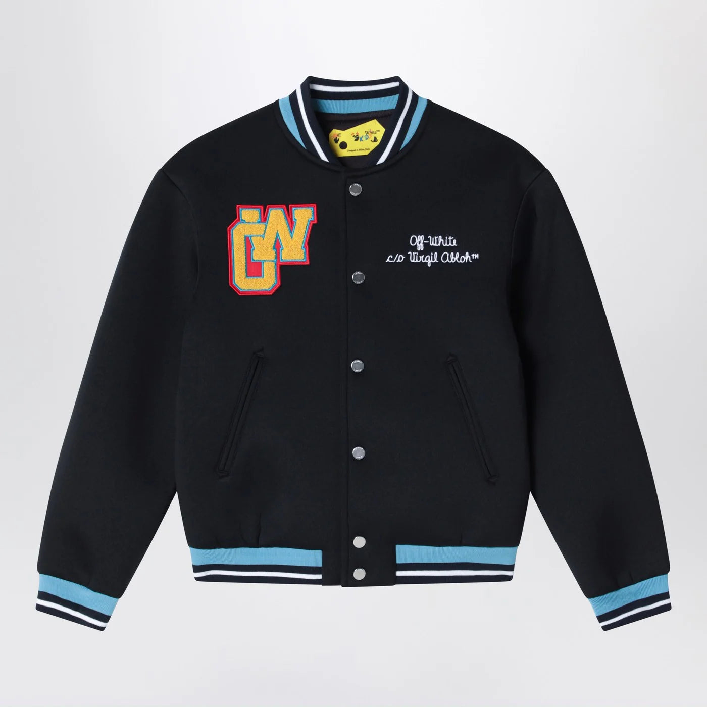 Off White Off-White™ Black bomber jacket with logo embroidery
