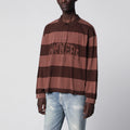 Represent Owners Club Stripe rugby polo in cotton, sienna stripes