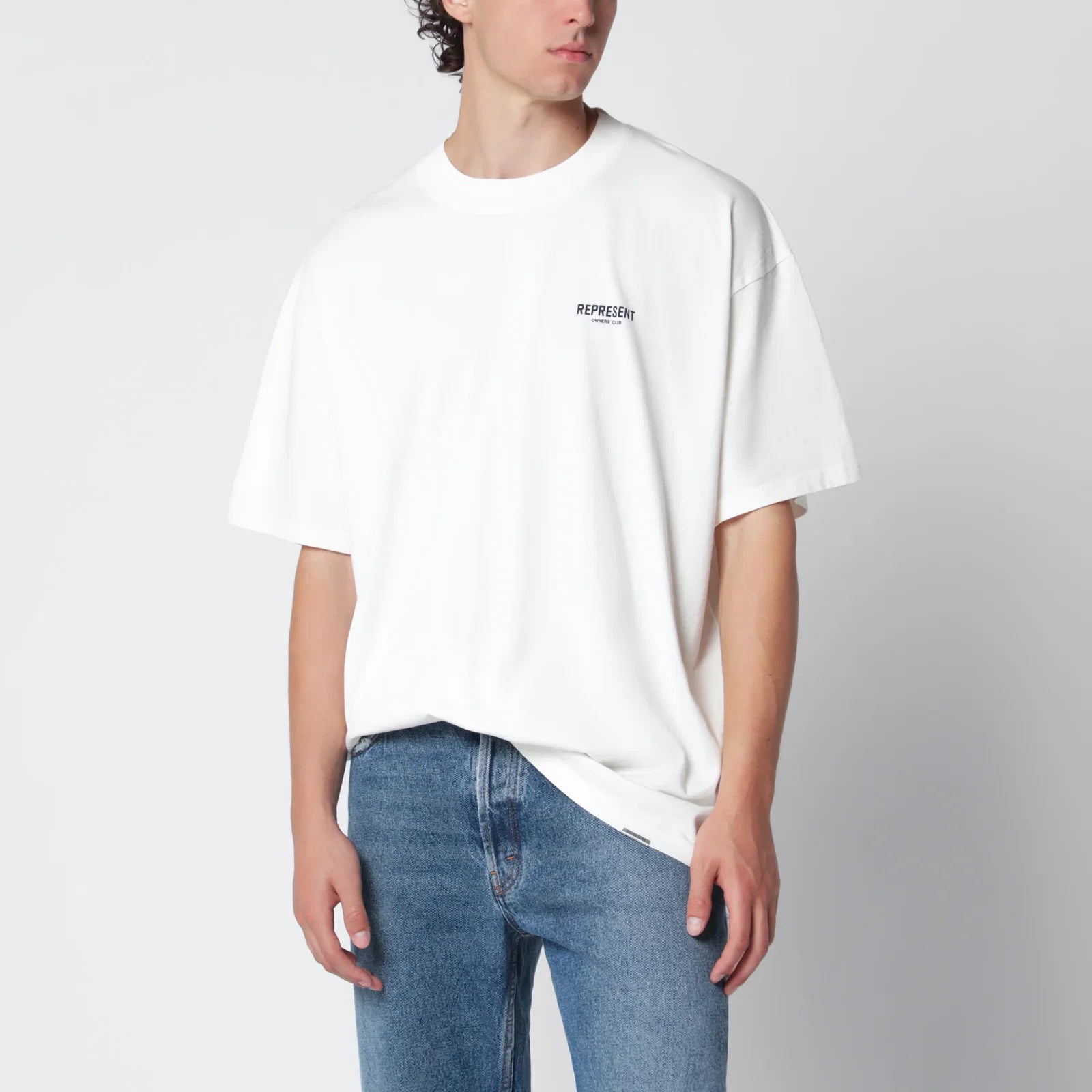Represent White cotton T-shirt with logo