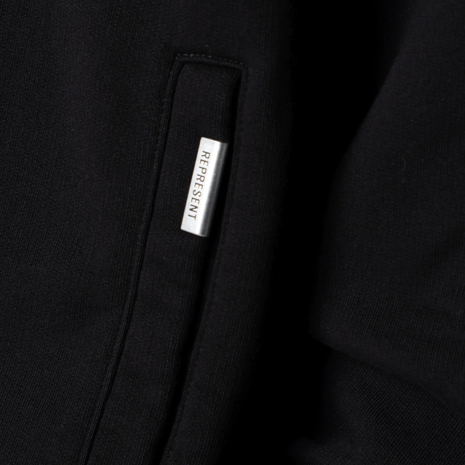 Represent Black cotton zip-up hoodie