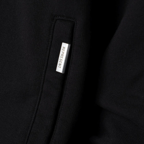 Represent Black cotton zip-up hoodie