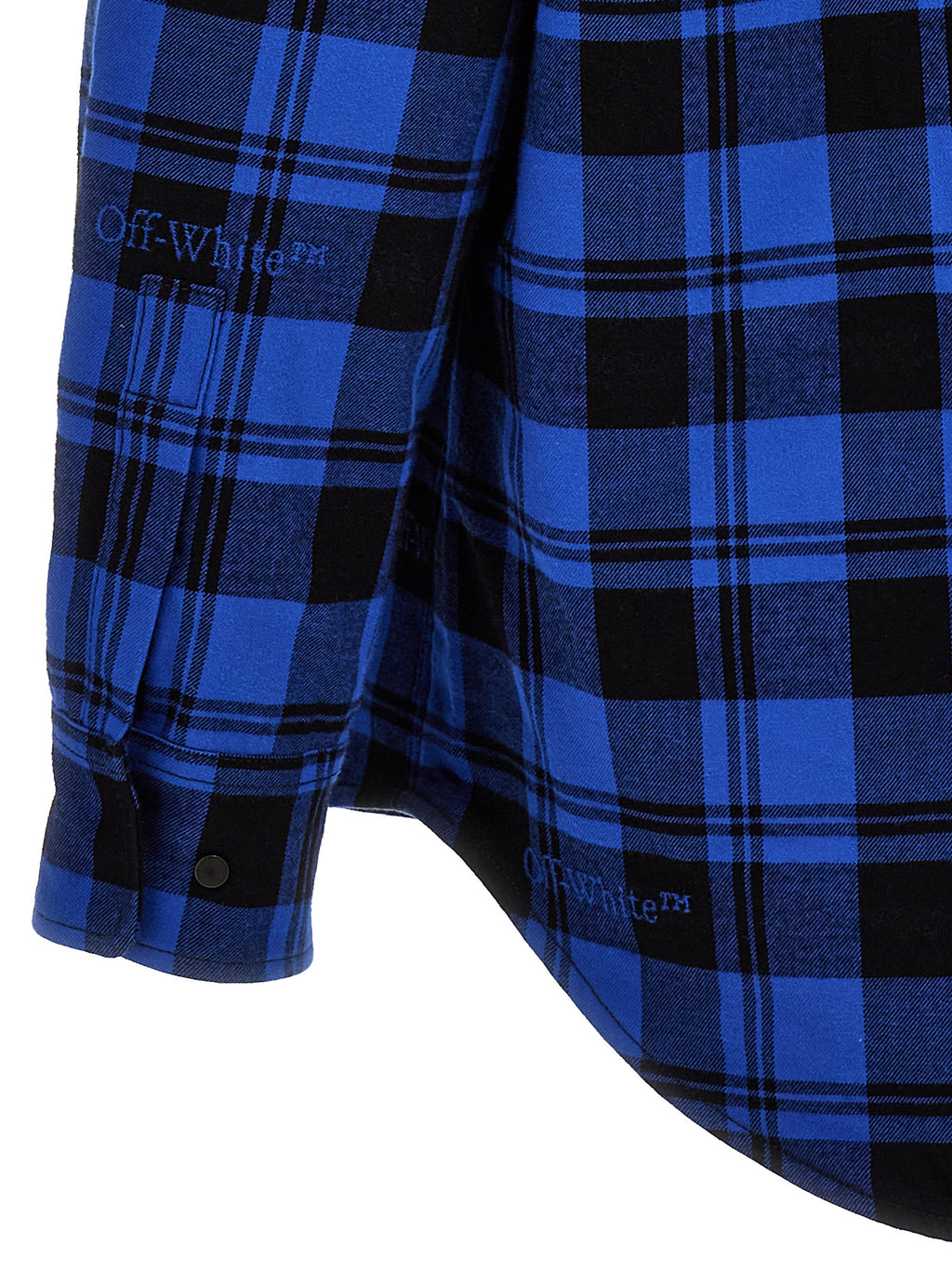 Off White Check Flannel Overshirt