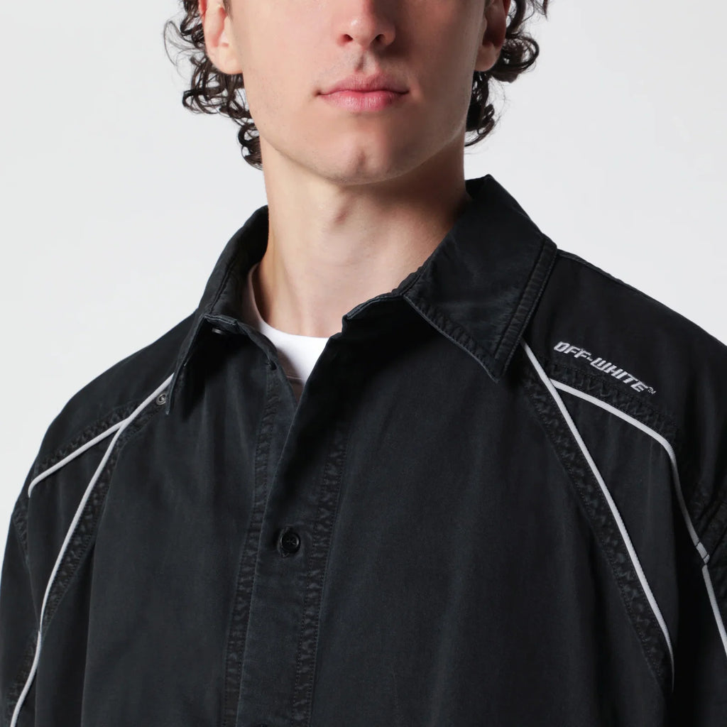 Off White Off-White™ Off-White black OWR Garment-Dyed Gabardine Sporty bowling shirt