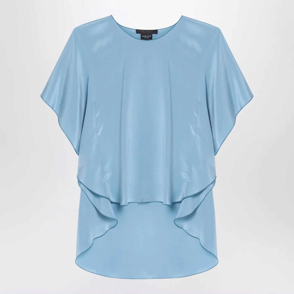 Max Mara Pianoforte Light blue flowy silk blouse
