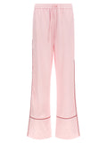 Off White Jacquard Satin Pajama Pants