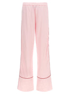Off White Jacquard Satin Pajama Pants
