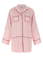 Off White Jacquard Satin New Roxy Pajama Shirt