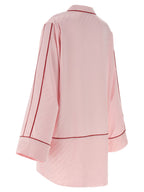Off White Jacquard Satin New Roxy Pajama Shirt