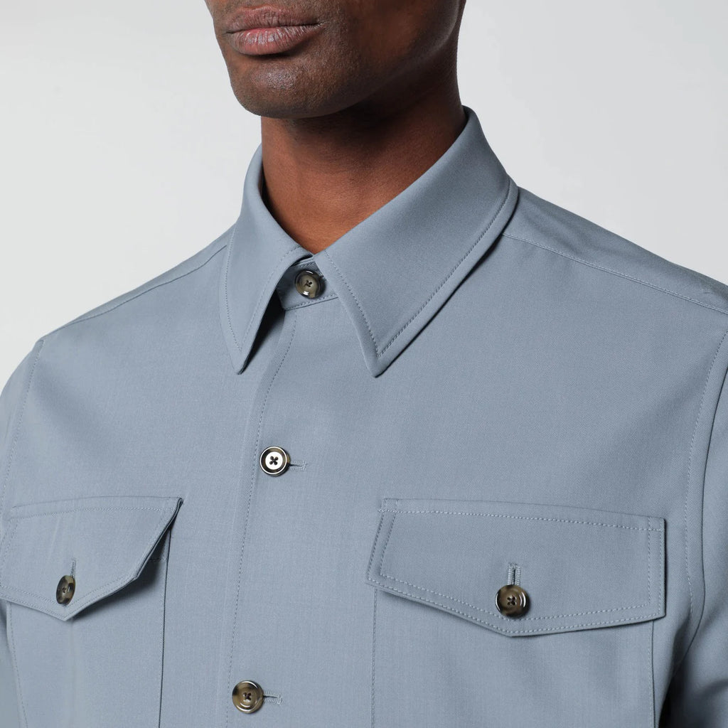 Lardini Grey wool shirt jacket