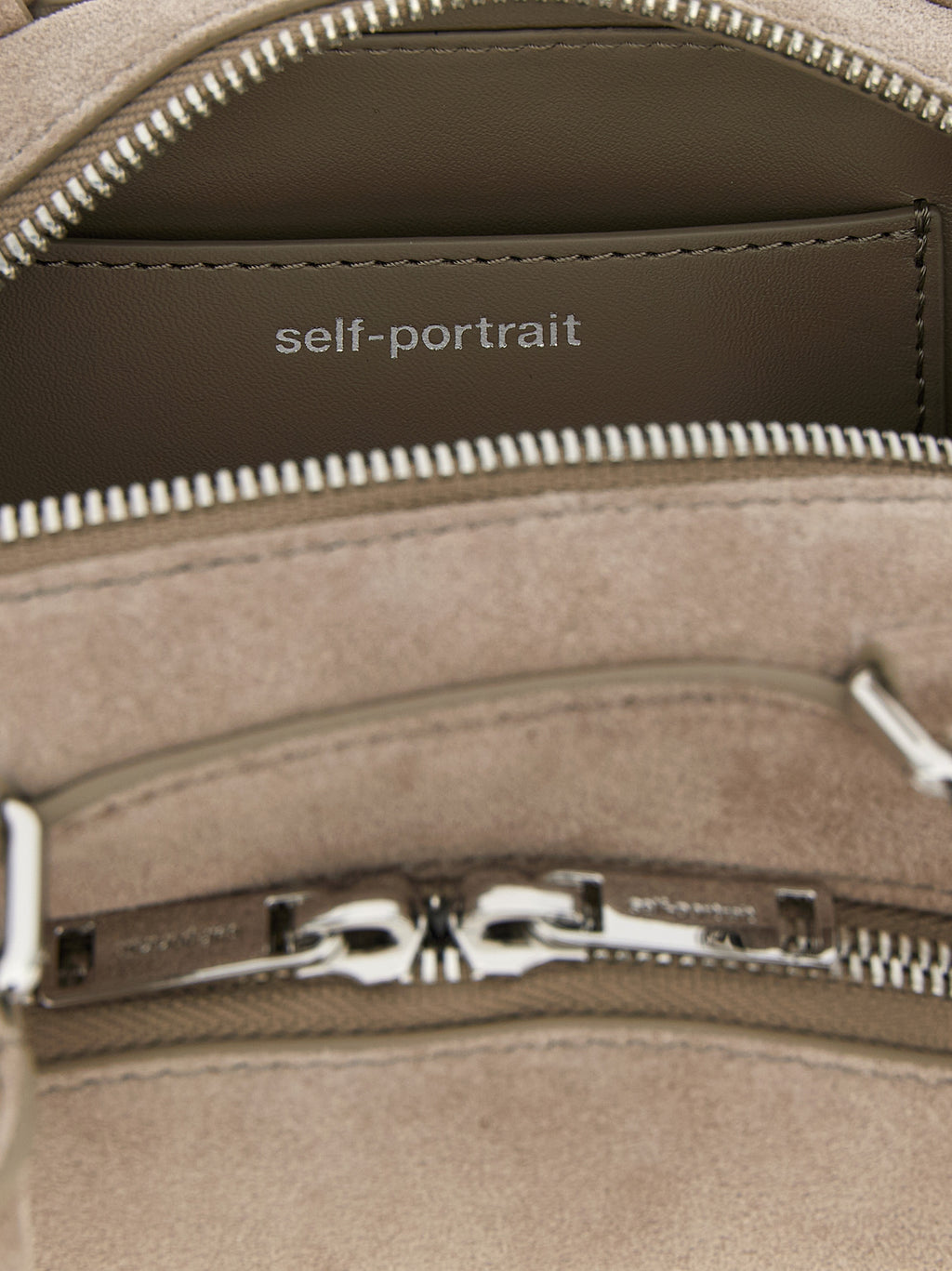Self-Portrait Suede Mini With Charm Shoulder Bag
