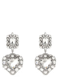 Self-Portrait Crystal Pearl Tiered Heart Earrings