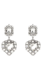 Self-Portrait Crystal Pearl Tiered Heart Earrings