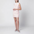 Self-Portrait Pink bouclé mini dress with lace collar