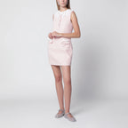 Self-Portrait Pink bouclé mini dress with lace collar