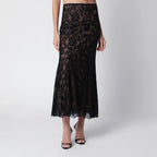 Self-Portrait Lace midi skirt in black