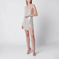Self-Portrait Champagne mini dress with rhinestones