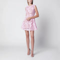 Self-Portrait Pink lace mini dress with floral details