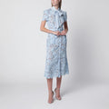 Self-Portrait Tie-neck lace midi dress in blue