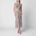 Self-Portrait Sequin-embellished midi dress in polyester, silver
