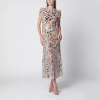 Self-Portrait Sequin-embellished midi dress in polyester, silver