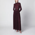 Self-Portrait Burgundy long dress with rhinestones
