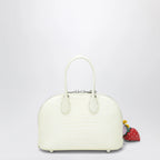 Self-Portrait Mini embossed leather bowling bag in yellow