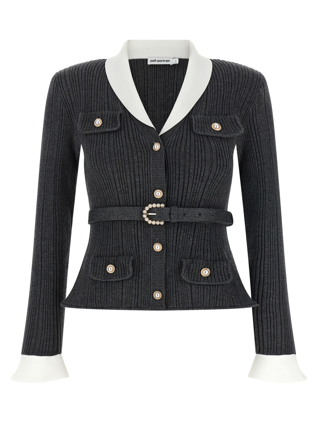 Self-Portrait Ribbed Cardigan