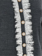 Self-Portrait Grey Lace Collar Knit Cardigan