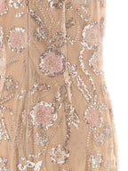 Self-Portrait Pink Flower Sequin Embellished Midi Dress