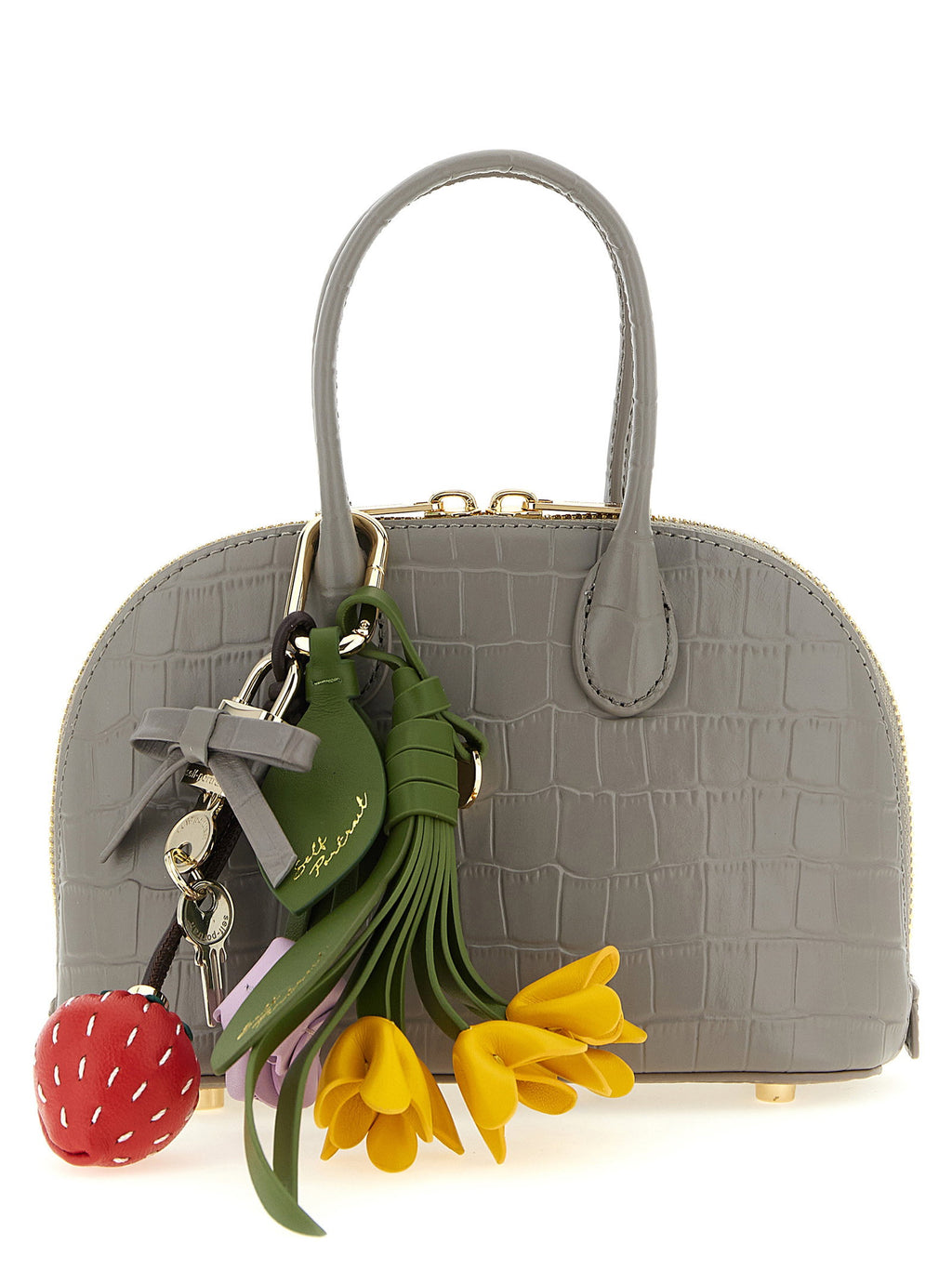 Self-Portrait Croc Leather Mini Toast Handbag
