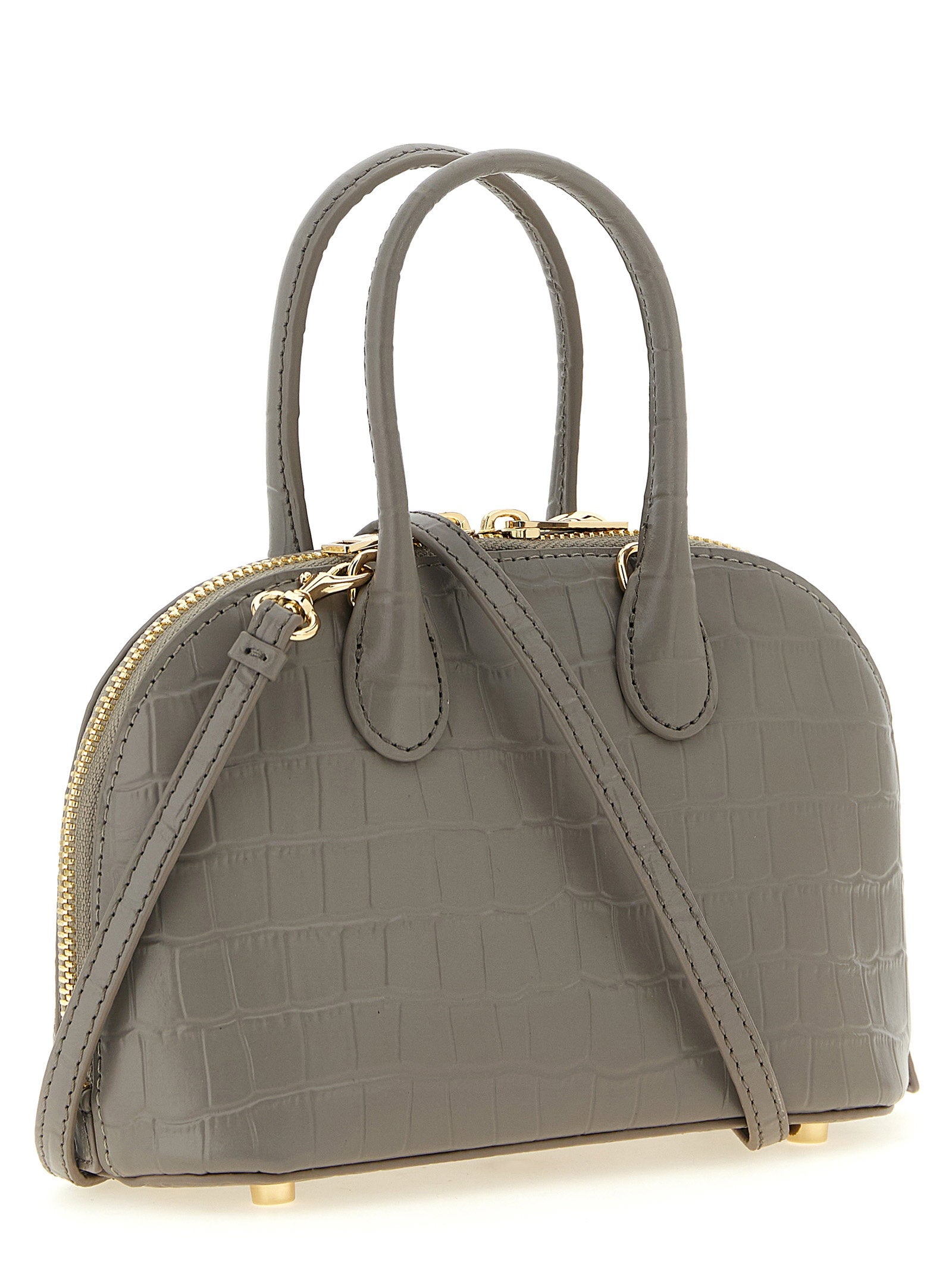 Self-Portrait Croc Leather Mini Toast Handbag