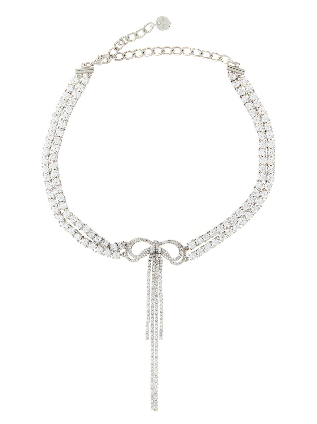 Self-Portrait Double Crystal Bow Necklace