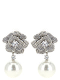 Self-Portrait Mini Crystal Flower Pearl Earrings