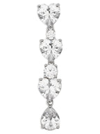 Self-Portrait Crystal Heart Tiered Earrings