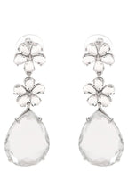 Self-Portrait Crystal Flower Tiered Earrings