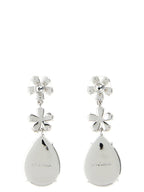 Self-Portrait Crystal Flower Tiered Earrings