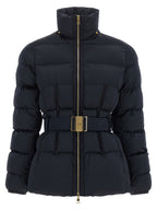 Elisabetta Franchi Belted Down Jacket With Logo Buckle