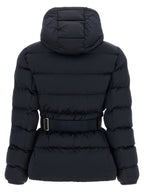 Elisabetta Franchi Belted Down Jacket With Logo Buckle