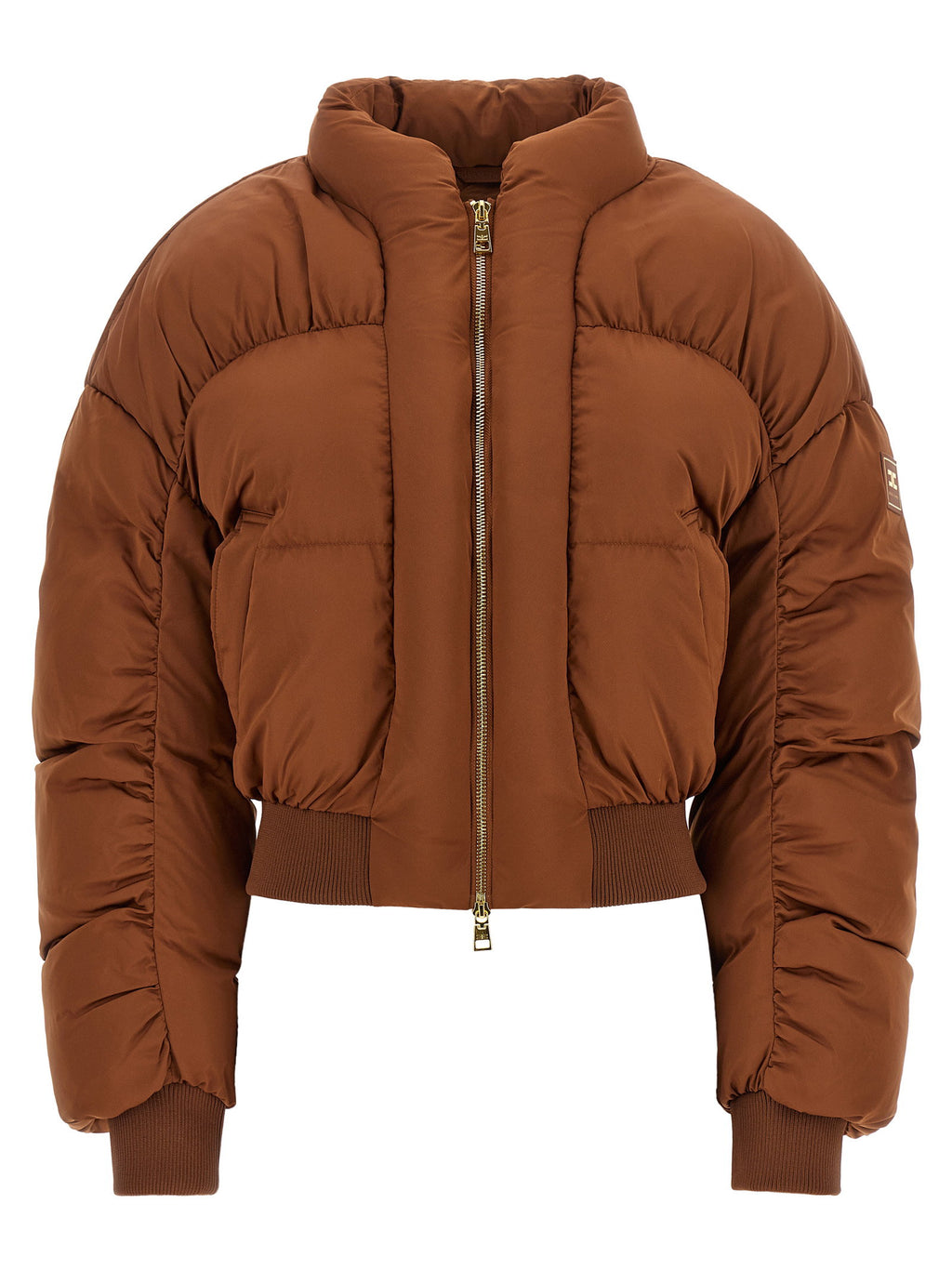 Elisabetta Franchi Down Jacket With Curled Sleeves