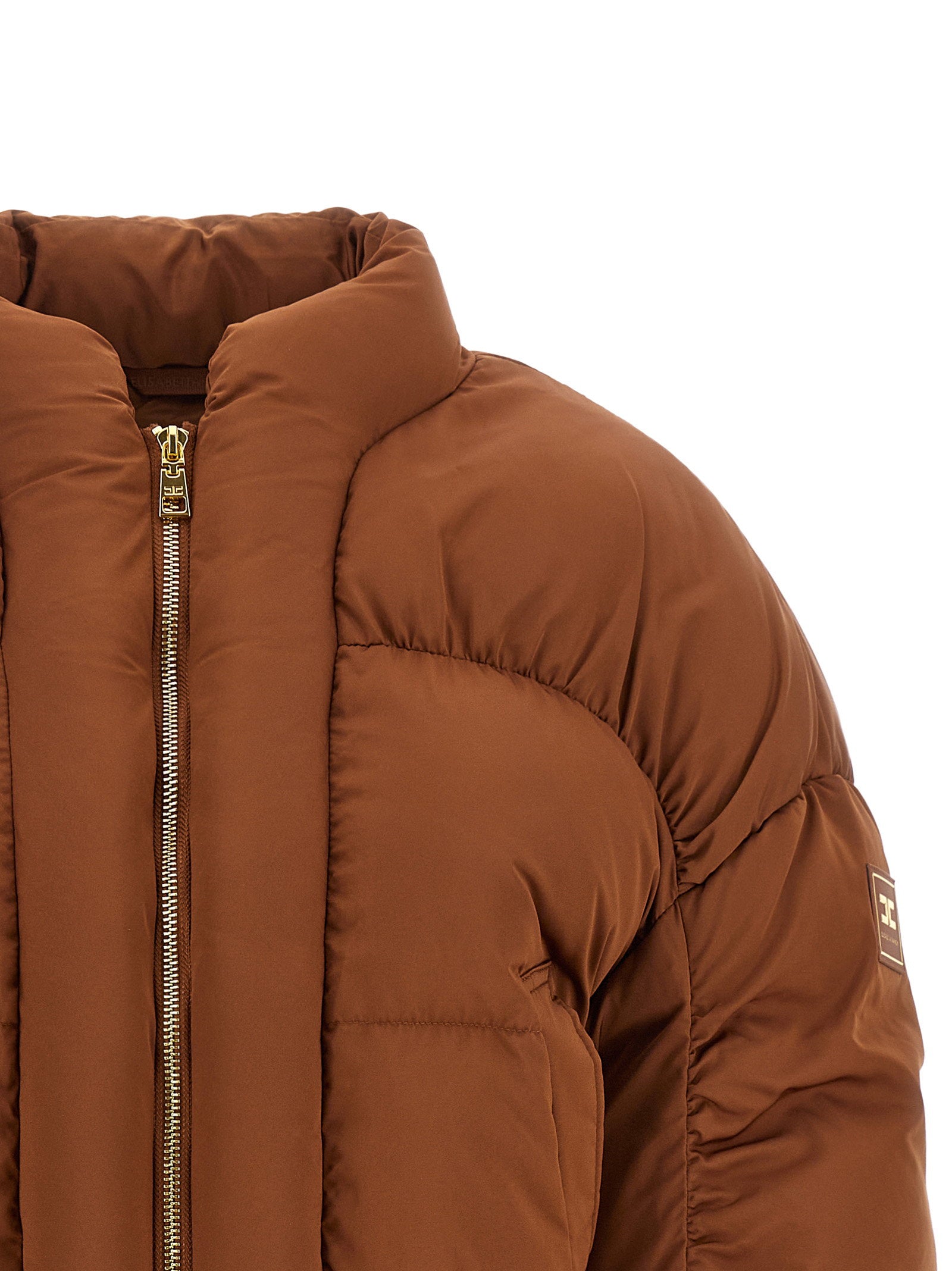 Elisabetta Franchi Down Jacket With Curled Sleeves